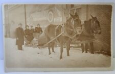 RPPC Wasco Oregon Car Dealer Advertisement Winter Snow Sled Mules People 1916 picture
