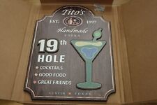 NEW TITO’S HANDMADE VODKA 19TH HOLE WOOD SIGN AUSTIN TEXAS RARE PLAQUE DISPLAY picture