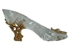 Vtg 1991 Franklin Mint Cinderella Glass Slipper Gold Plated German Crystal picture