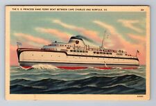 Norfolk VA- Virginia, SS Princess Anne Ferry Boat, Antique, Vintage Postcard picture