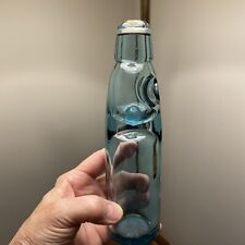 Vintage Aqua Codd Neck Soda Bottle with Marble Stopper picture