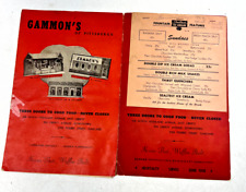 Vintage 1940s Gammon's Restaurant Menu - Pittsburg, PA - Lot of 2 picture
