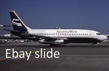 Orig 1987 35mm Kodachrome slide - America West 737 N322XV at Los Angeles Airport picture