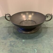 VINTAGE COLLECTIBLE FRENCH ETAIN TITRE LEGAL PEWTER DOUBLE HANDLE FOOTED BOWL picture