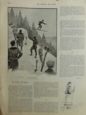 1876 1916 Ski Norway Sport Winter Track Race Speed 8 Newspapers Antique picture