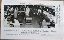Checker Exhibition, San Diego, CA YMCA 1940s WWII Realphoto Postcard-Advertising picture