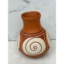 Native By Unknown Artist Hand Painted Pot Brown Size 6