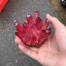 100g Natural Aura Red Quartz Crystal Cluster Titanium Specimens Ore Rock Stone picture