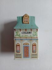 Vintage 1989 Lenox Spice Village Celery House Porcelain Jar With Lid  picture