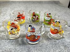 Vintage McDonald's Garfield Odie Glass Mugs Skateboard Teeter-Totter Lot Of 6 picture