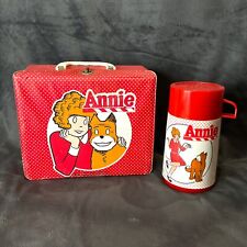 Vintage Annie Comic Vinyl Lunch Box Thermos 1981 Aladdin Collectible Retro picture