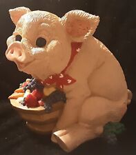 Enesco Pig w/basket of Veggies Piggy Bank, 1995 Kathy Wise picture