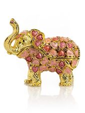 Keren Kopal Elephant with Hearts Trinket Box Decorated with Austrian Crystals picture