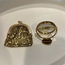 Vintage Judith Leiber Gold Tone Mini Mirror and mini coin purse picture