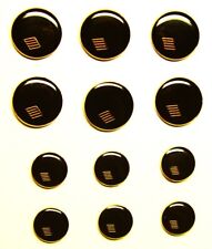Unknown brand Replacement Buttons 12 Acrylic Face Black/Gold Buttons Good Cond. picture