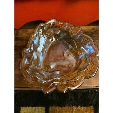 Indiana Carnival Glass Marigold Color Candy Dish Leaf Leaves 3 Corner Dish EUC picture