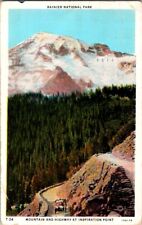 Vintage Postcard Inspiration Point Rainier National Park Washington 1934 K-713 picture