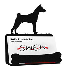 SWEN Products BASENJI Dog Black Metal Business Card Holder picture