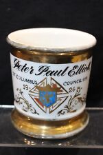 Vintage 1920's Shaving Mug White w/Gold Band Design Knights of Columbus picture