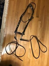 Vintage Horse Bridle Ferrule w/ Ornate Silver Deco & 2 7 ft long Leather cords picture