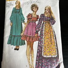 Vintage 1970 Simplicity 9486 Boho Cottagecore Dress Sewing Pattern 10 XXS UNCUT picture