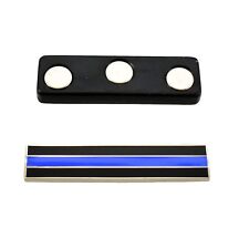 Magnetic Thin Blue Line Police Citation Bar Mourning Pin Nickel Uniform Merit  picture