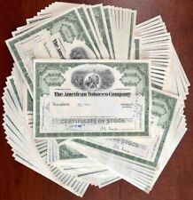 100 Pieces of American Tobacco Co. - 100 Stock Certificates dated 1950's-60's - picture