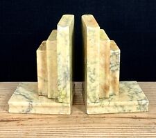 VTG Made In Italy Genuine Marbled Alabaster Stacked Book Ends 5