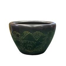 Chinese Dark Gray Black Ceramic Motif Pattern Accent Pot Planter ws2720 picture