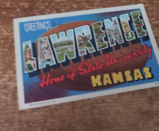 Large Letter Greetings Lawrence Kansas Home of State University Postcard A 1 picture