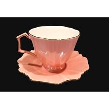 Vintage Meritage pink and gold with rose pattern teacup and saucer picture