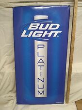 Bud Light Platinum Beer Embossed Advertising Sign 30 x 16 2012 Anheuser Busch picture