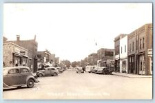 Durand Wisconsin WI Postcard RPPC Photo Street Scene Cars Cafe 1942 Vintage picture