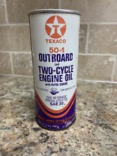 Vintage Texaco Outboard Engine Oil Can Full 50-1 2 Cycle SAE 20 (15D) picture