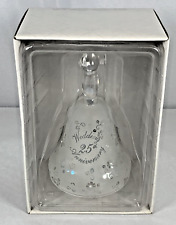 Etched Glass 25th Wedding Anniversary Bell.  New  Russ Berrie.  Great Gift picture