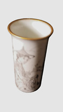 Vintage Edna Hibel Porcelain Fishing Vase Gold Trim Made In West Germany picture