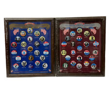 VTG 1896 - 84 Reproduction Presidential Campaign Political Buttons 2 Framed Sets picture