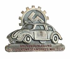 RARE Grundsteinlegung Des Volkswagenwerkes Mai 1938 German Pin picture