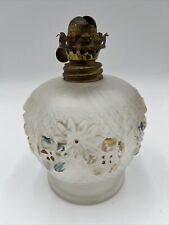 Mini EAPG Floral Pattern Cosmos American Glass Company Satin Glass Oil Lamp picture