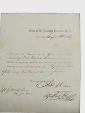 CIVIL WAR $100,000 COINS US TREASURY DRAFT JOHN M CISCO 1863 picture