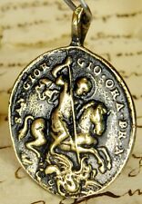 Antique 18th Century St. George Martin of Tours Metal Detector Find Bronze Medal picture