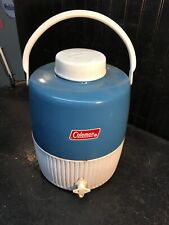 Vintage 1970’s Blue Coleman Camping Picnic  2 Gal Water Beverage Hot Cold picture