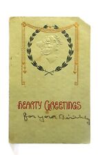 Antique Pre 1907 Postcard Embossed Hearty Greetings picture