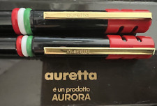 Auretta Pen Fountain Pen By Aurora Italy Black Red + Sphere Years 1970 picture