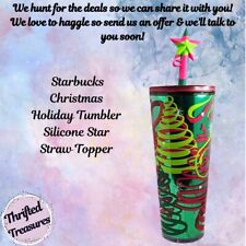 Winter 2023 Starbucks Christmas Holiday Tumbler Silicone Star Straw Topper picture