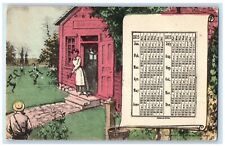 c1905 School Ringing Bell Kids Playing Calendar Unposted Antique Postcard picture