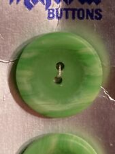 VTG Majestic Plastic Buttons Fresh Green Marble Raised Edge 7/8