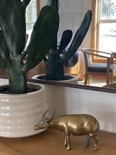 Brass vintage longhorn cow/water Buffalo figurine picture