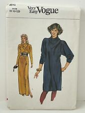 Vintage Vogue Pattern 8515 Pull Over Dress 1980's Un-Cut Size 8, 10, 12 picture