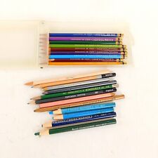 Vtg 9 Woodclinched Eberhard Faber Mongol Colored Pencils wCase 12 additional Mix picture